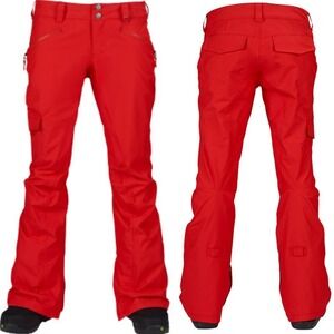 Burton The White Collection Da Nang Dryride‎ Ski Pants Women's S Tomato Red Snow